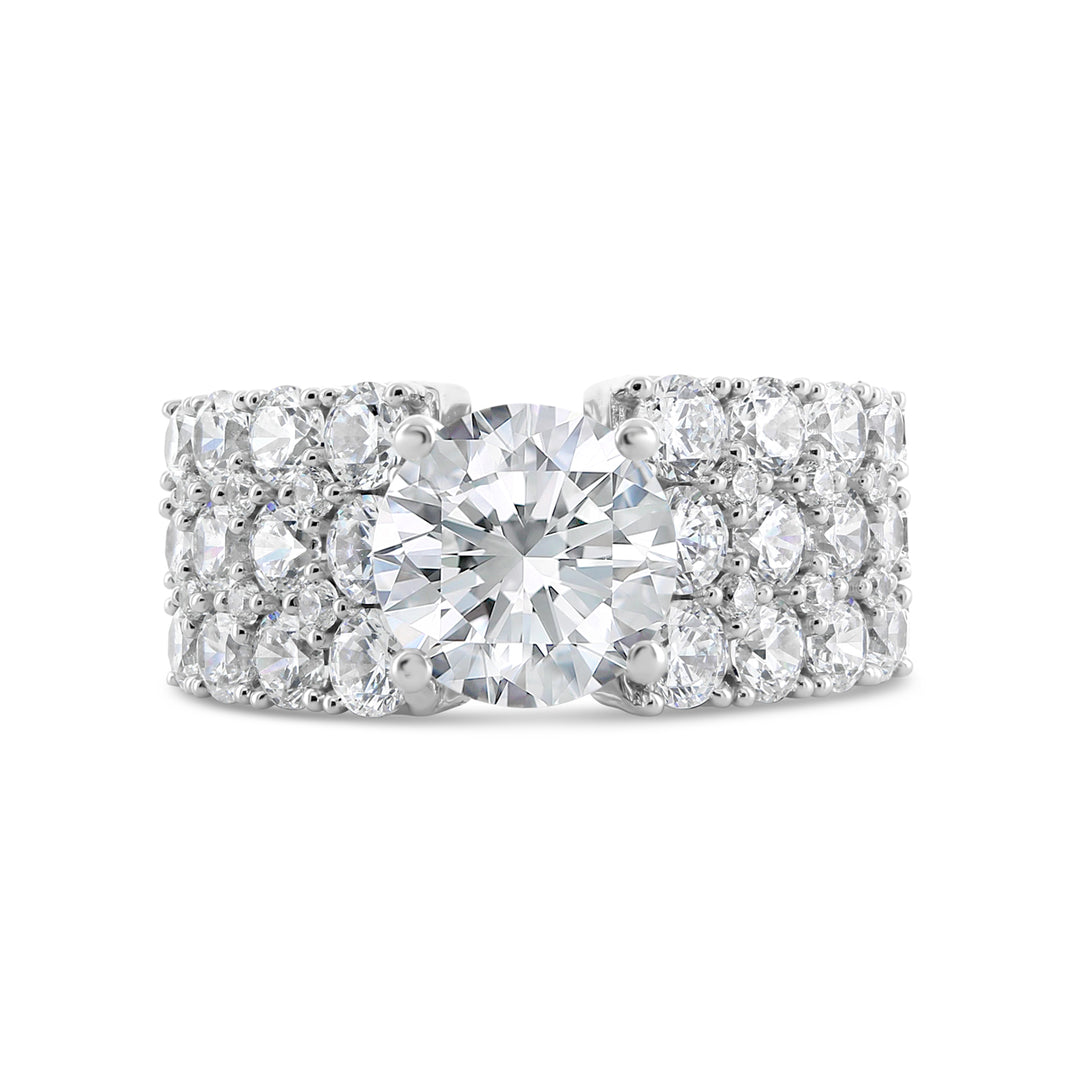 Wide Band Diamond Engagement Ring - YJA8738R