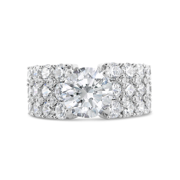 Wide Band Diamond Engagement Ring - YJA8738R