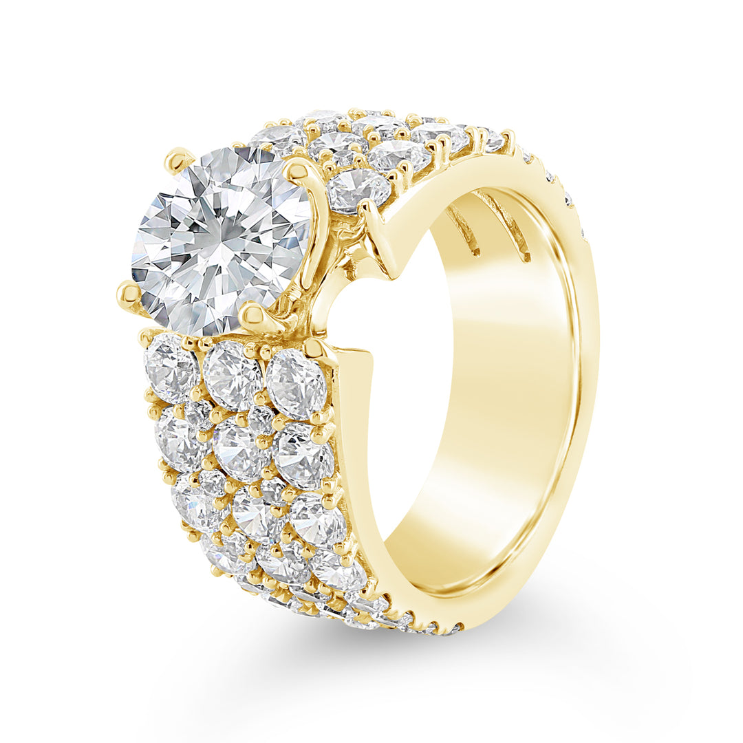 Wide Band Diamond Engagement Ring - YJA8738R