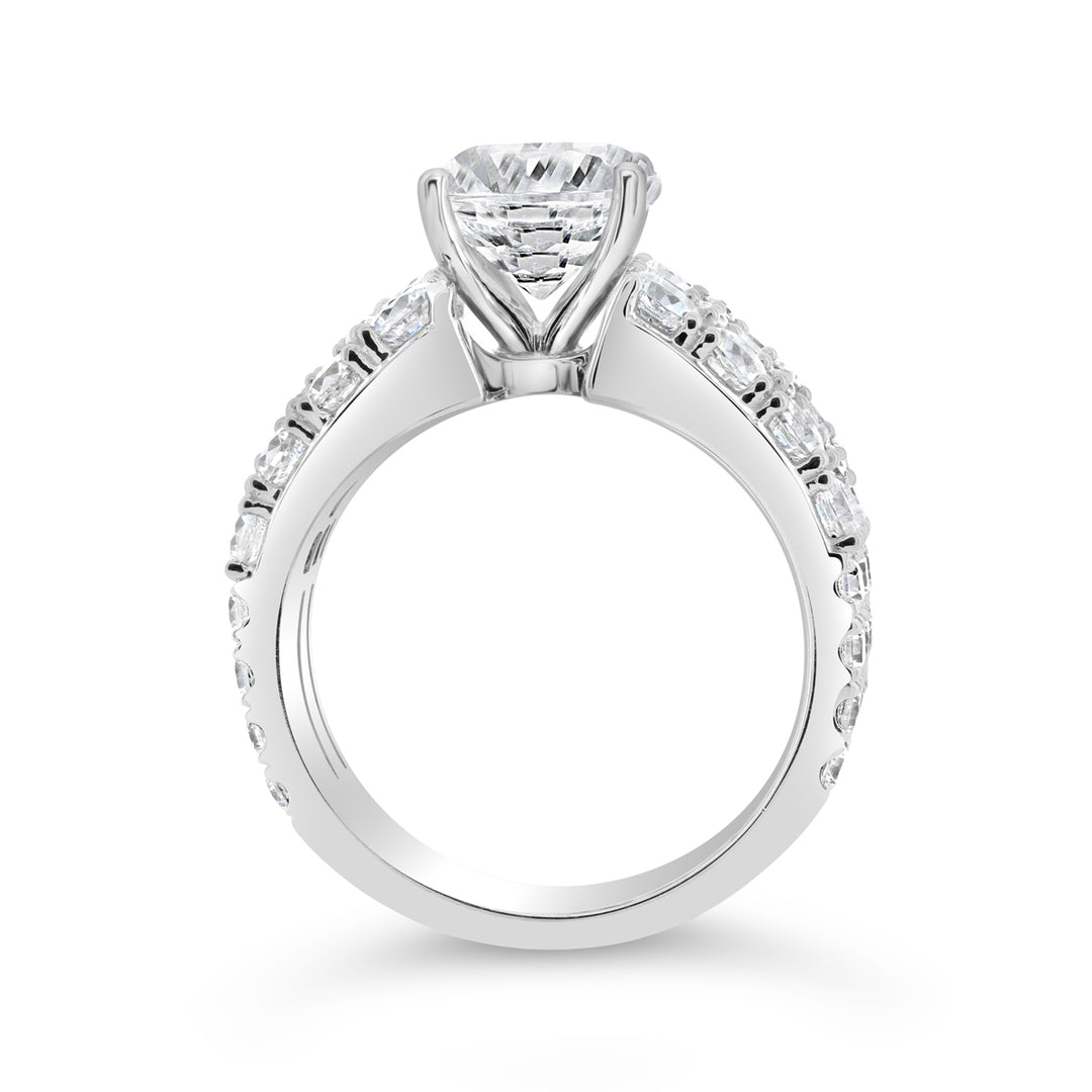 Wide Band Diamond Engagement Ring - YJA8738R
