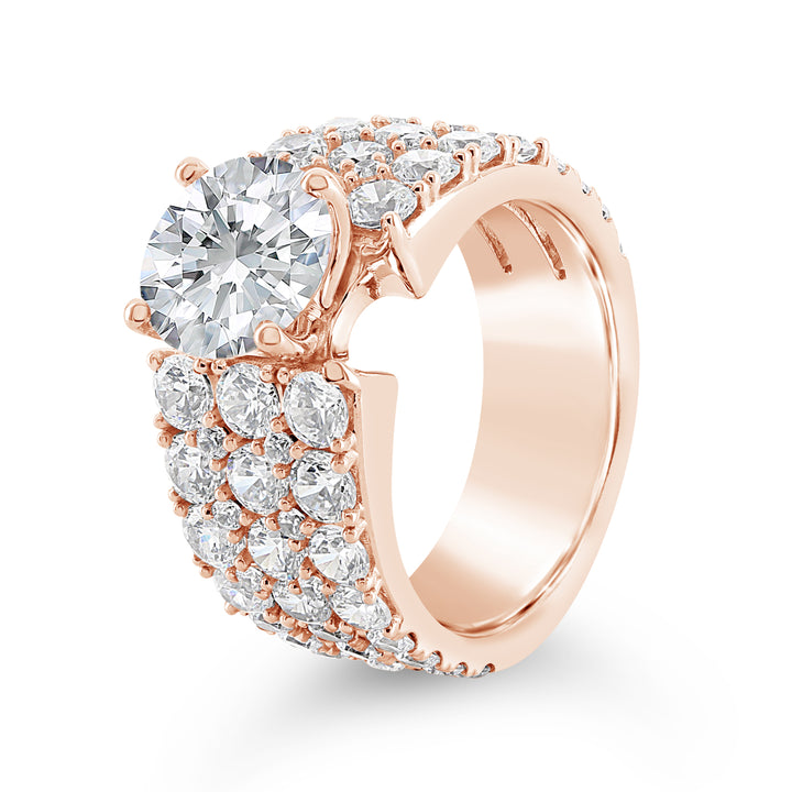 Wide Band Diamond Engagement Ring - YJA8738R