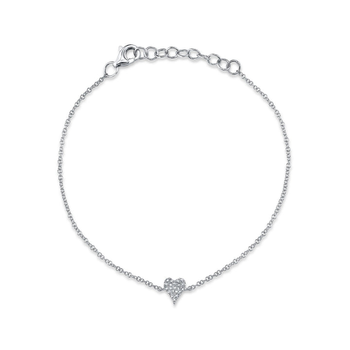 Shy Creation Diamond Pave Heart Bracelet - The Diamond Guys