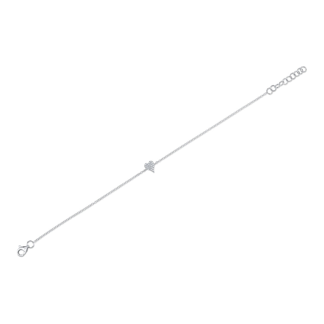 Shy Creation Diamond Pave Heart Bracelet - The Diamond Guys