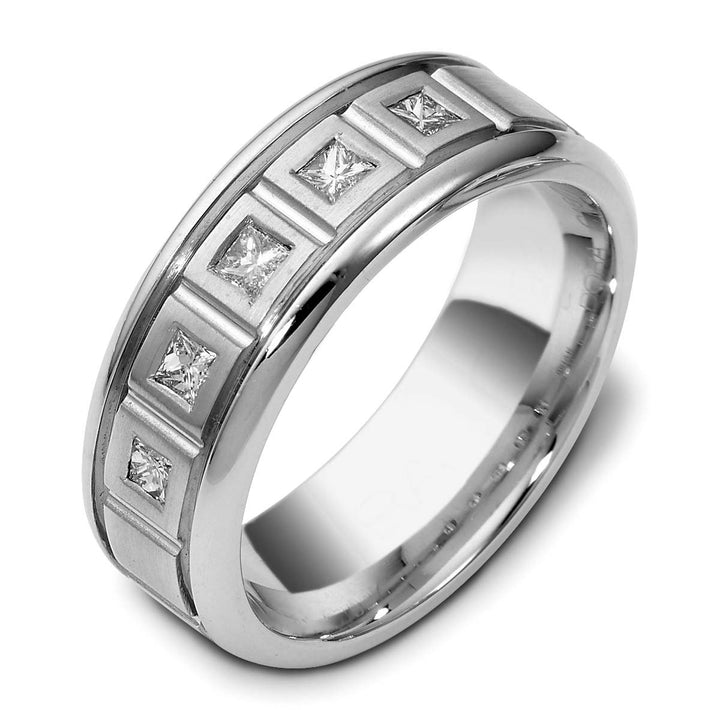 Men's Gold & Diamond 8mm Wide Wedding Band - 1927