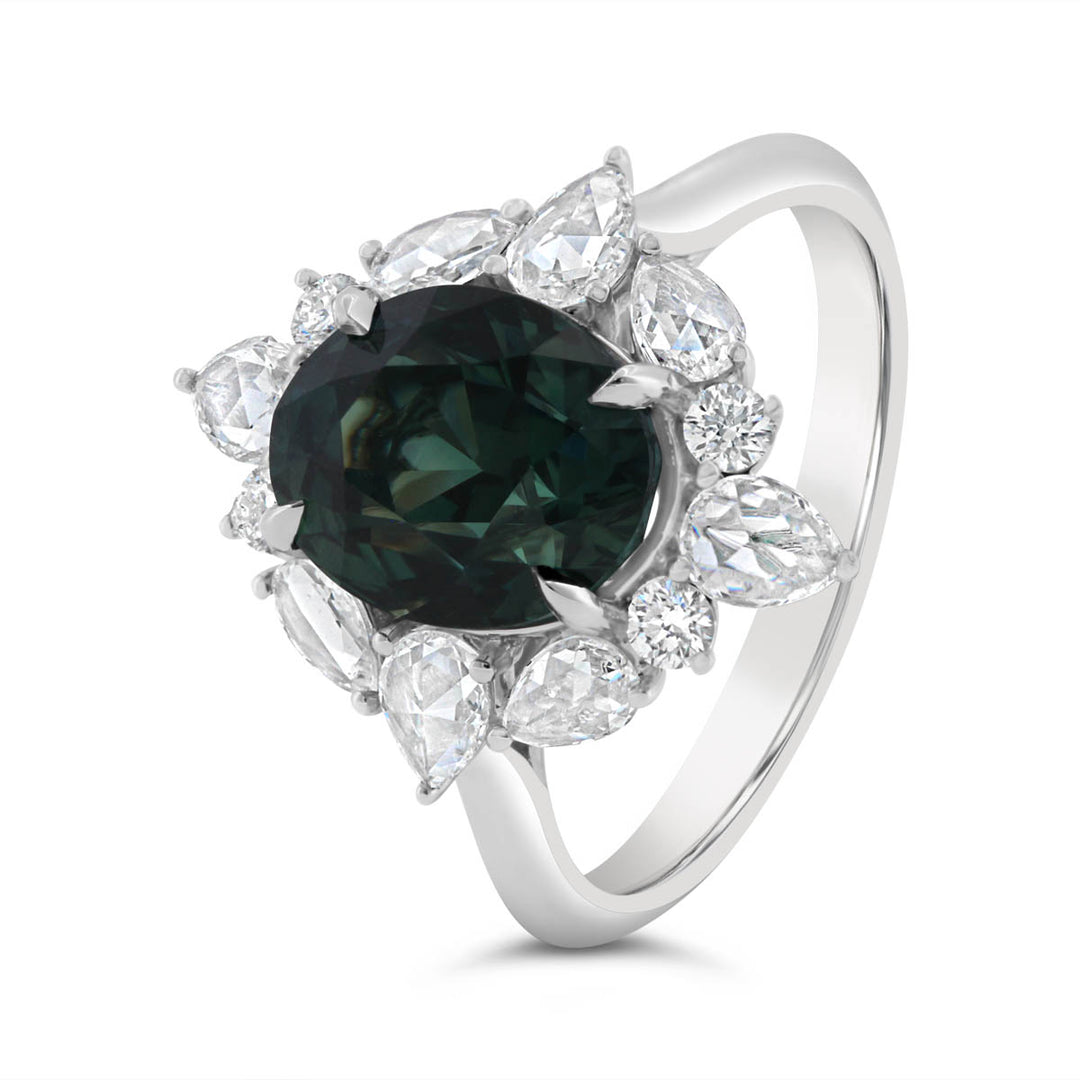 Diamnond & Sapphire Cocktail Ring