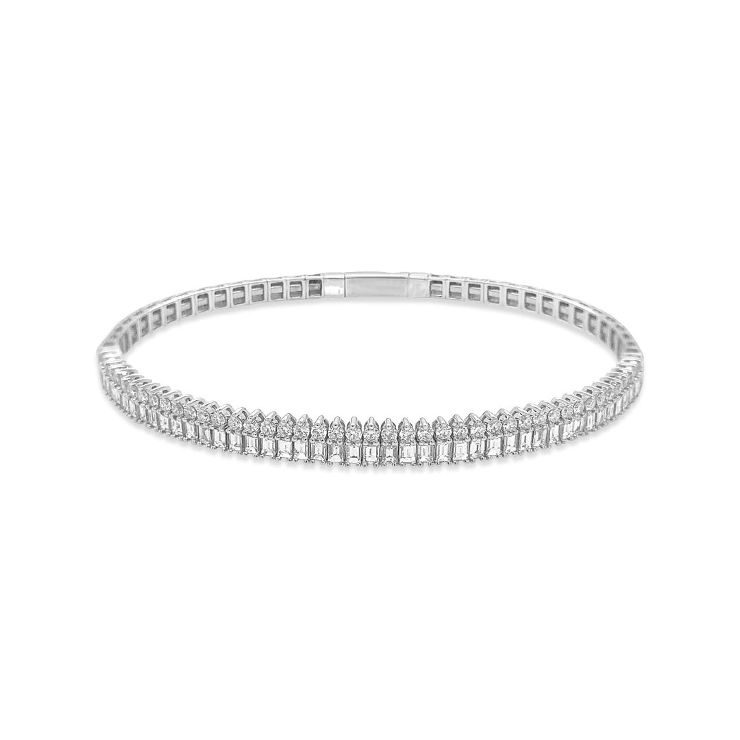 Mixed Shape Diamond Bangle - GSB01025 - The Diamond Guys