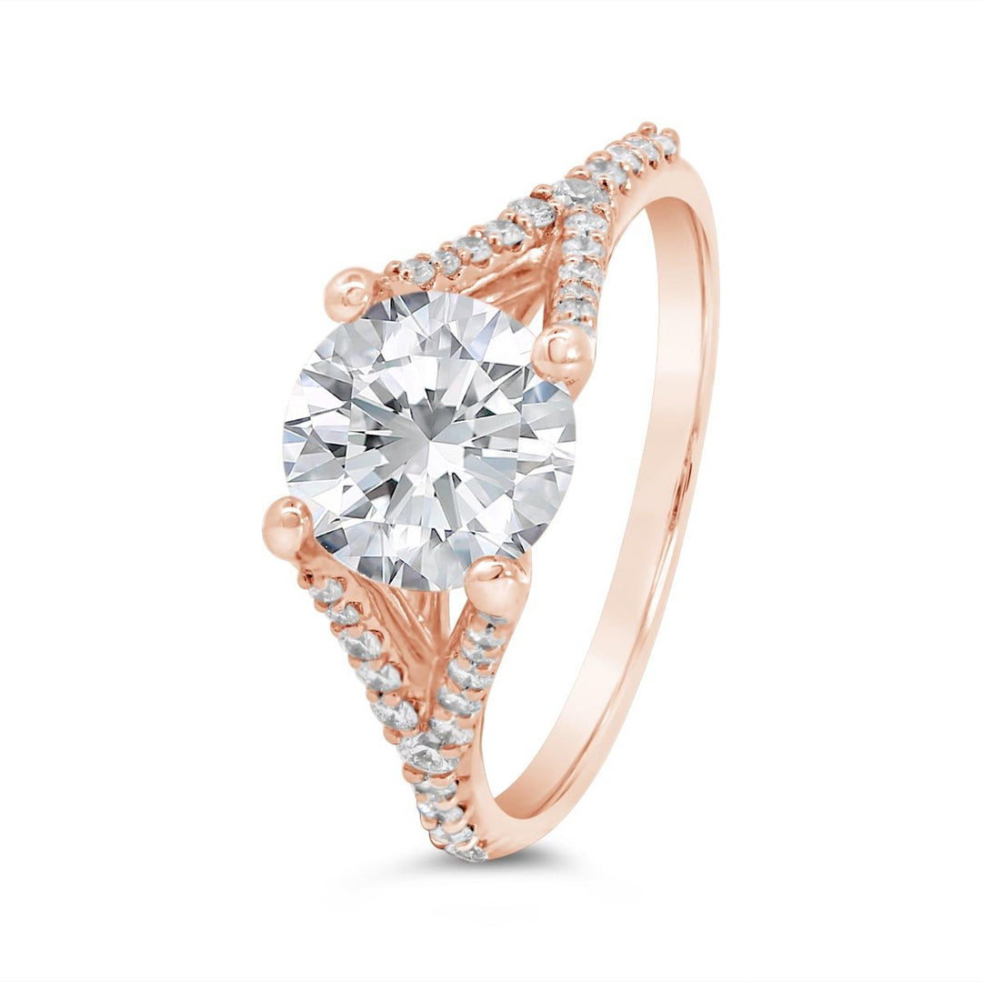 Split Shank Diamond Engagement Ring - 122987-RD