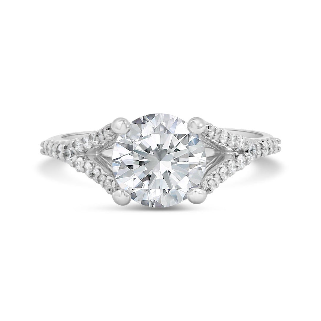 Split Shank Diamond Engagement Ring - 122987-RD