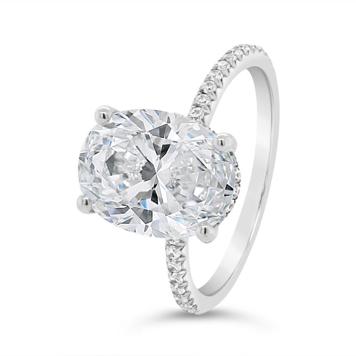 Hidden Halo Three Quarter Way Set Diamond Engagement Ring - YJA2828R
