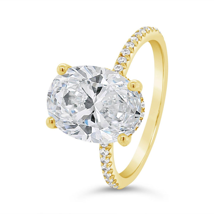 Hidden Halo Three Quarter Way Set Diamond Engagement Ring - YJA2828R