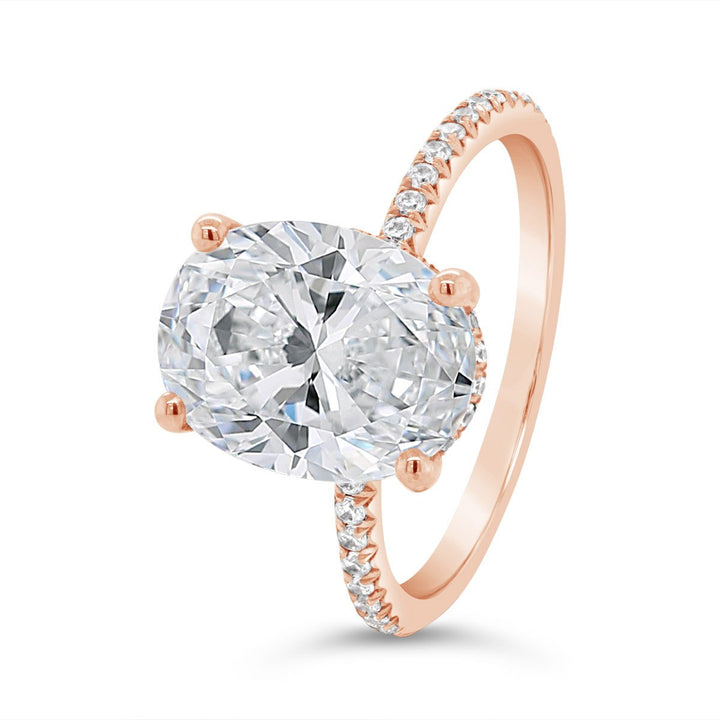 Hidden Halo Three Quarter Way Set Diamond Engagement Ring - YJA2828R