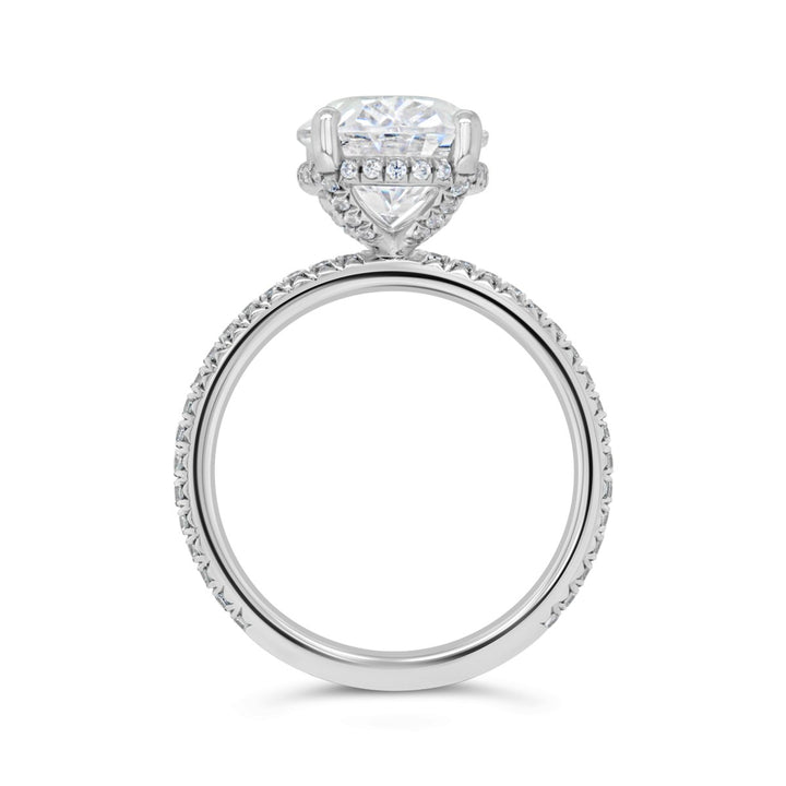 Hidden Halo Three Quarter Way Set Diamond Engagement Ring - YJA2828R