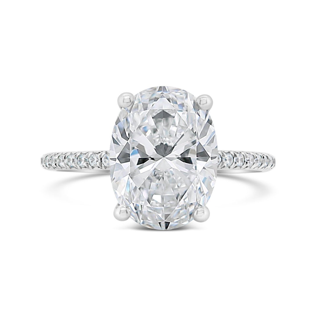 Hidden Halo Three Quarter Way Set Diamond Engagement Ring - YJA2828R