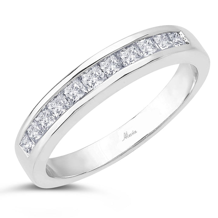 Channel Set Priness Cut Diamond Band - ACE016 - The Diamond Guys