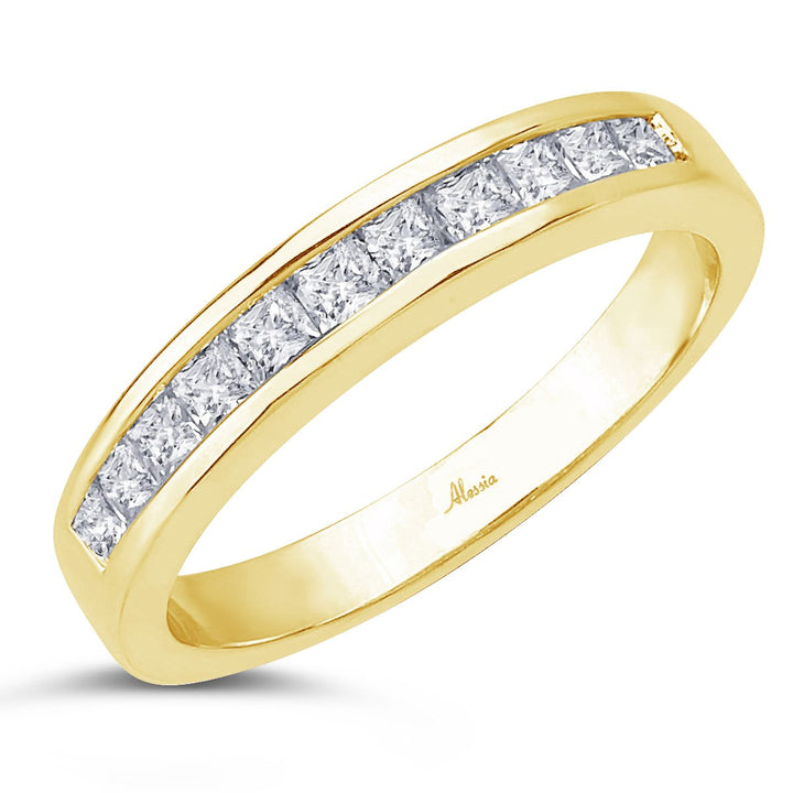 Channel Set Priness Cut Diamond Band - ACE016 - The Diamond Guys