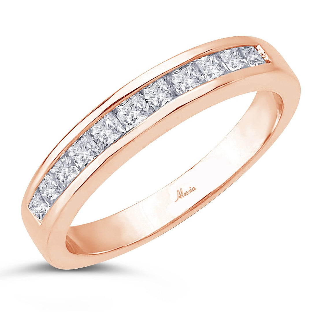 Channel Set Priness Cut Diamond Band - ACE016 - The Diamond Guys
