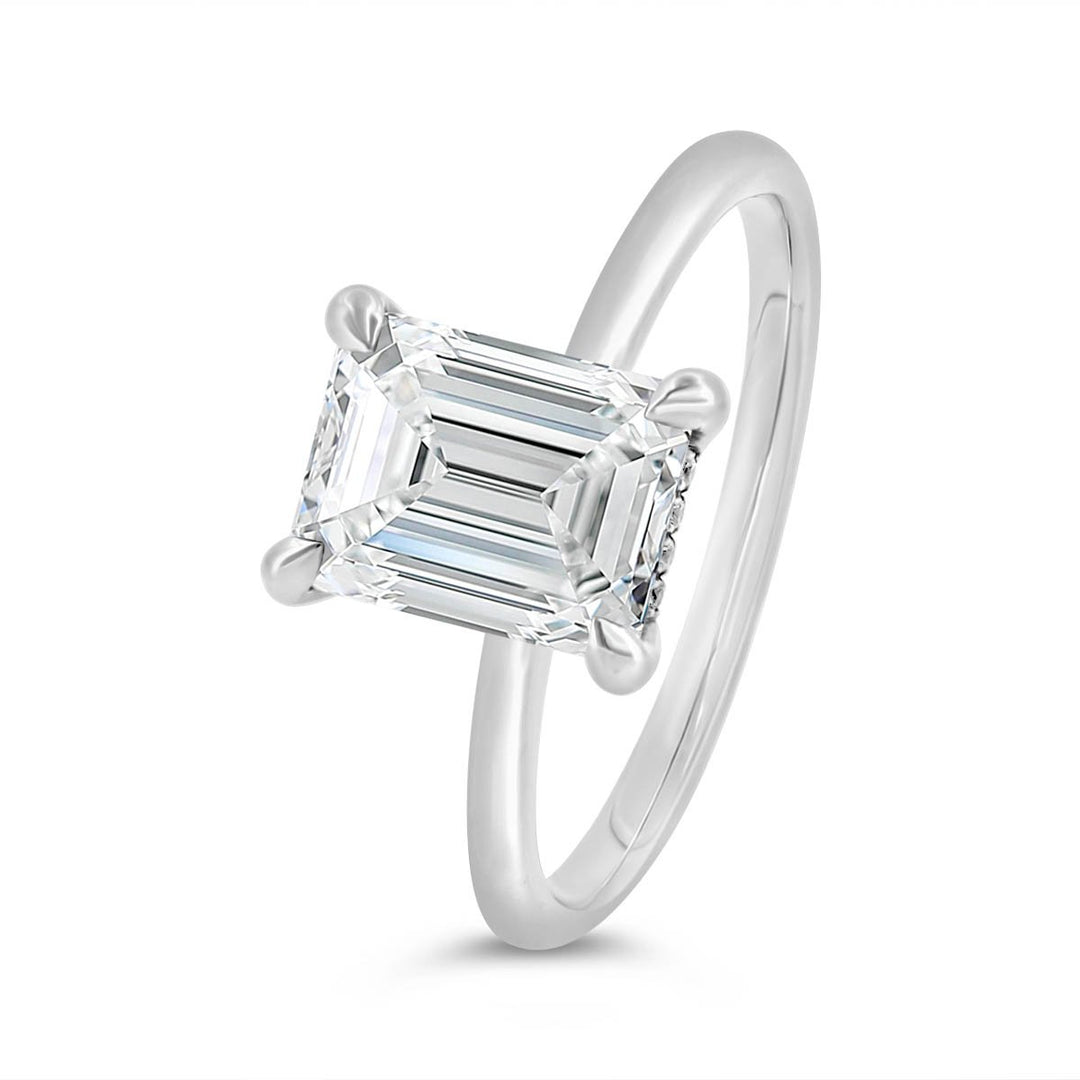 Hidden Halo Solitaire Engagement Ring - N0562-EC