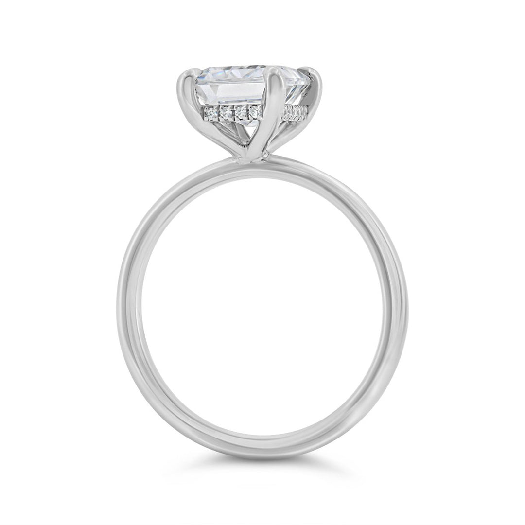 Hidden Halo Solitaire Engagement Ring - N0562-EC
