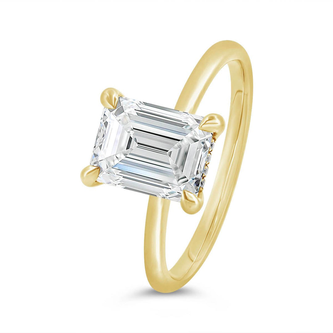 Hidden Halo Solitaire Engagement Ring - N0562-EC