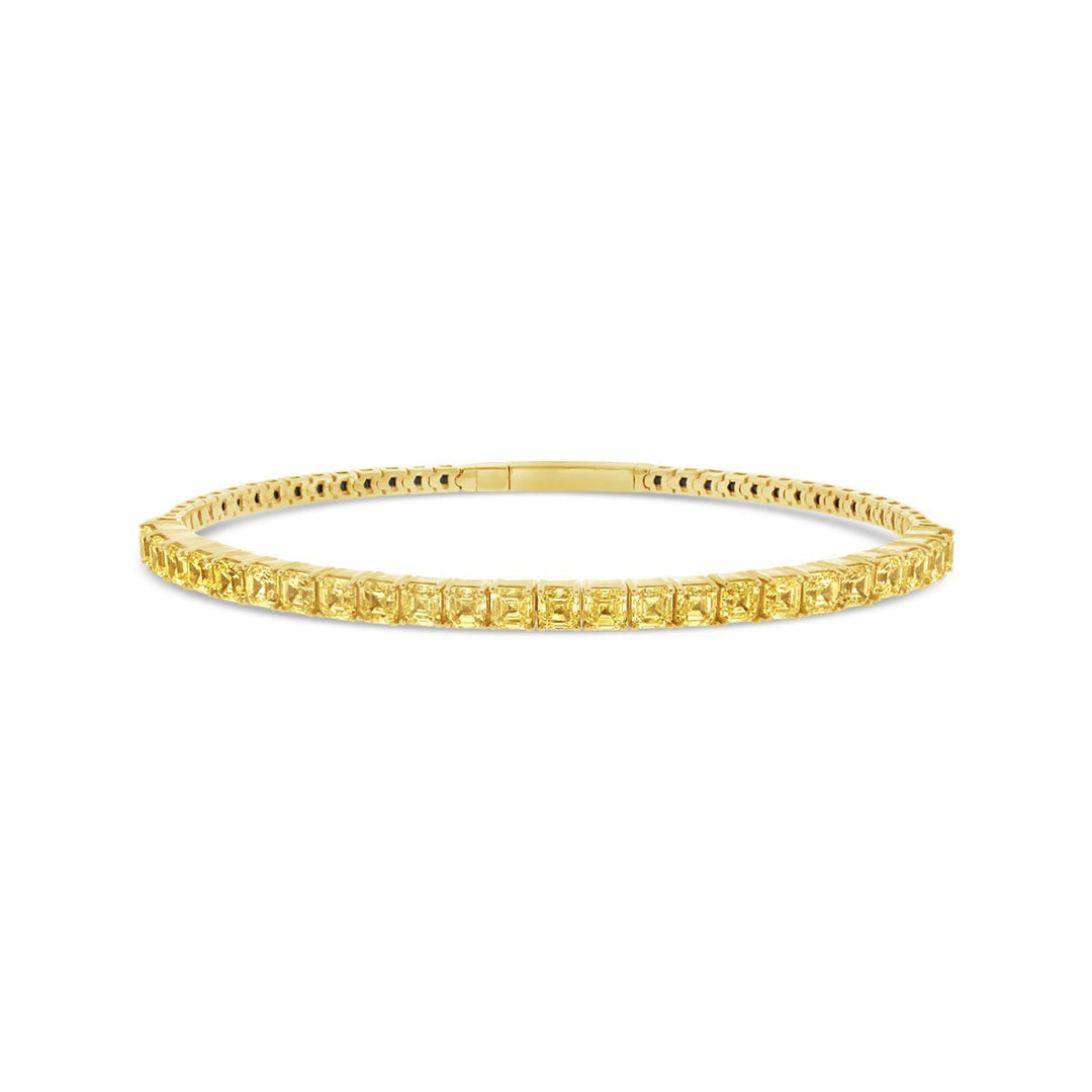 Fancy Yellow Asscher Cut Diamond Bangle