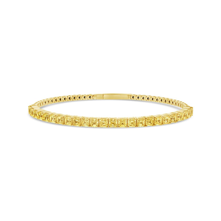 Fancy Yellow Asscher Cut Diamond Bangle