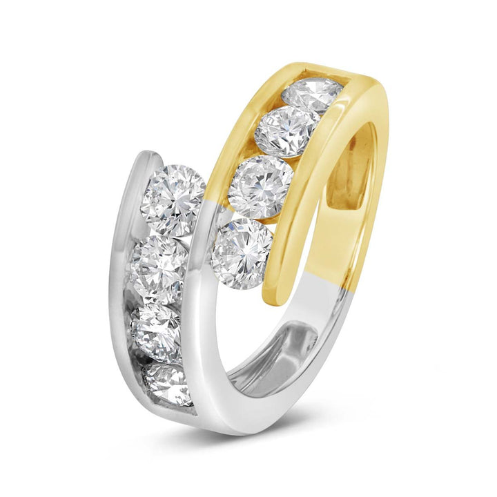 Bypass Channel Set Lab Grown Round Diamond Fashion Ring