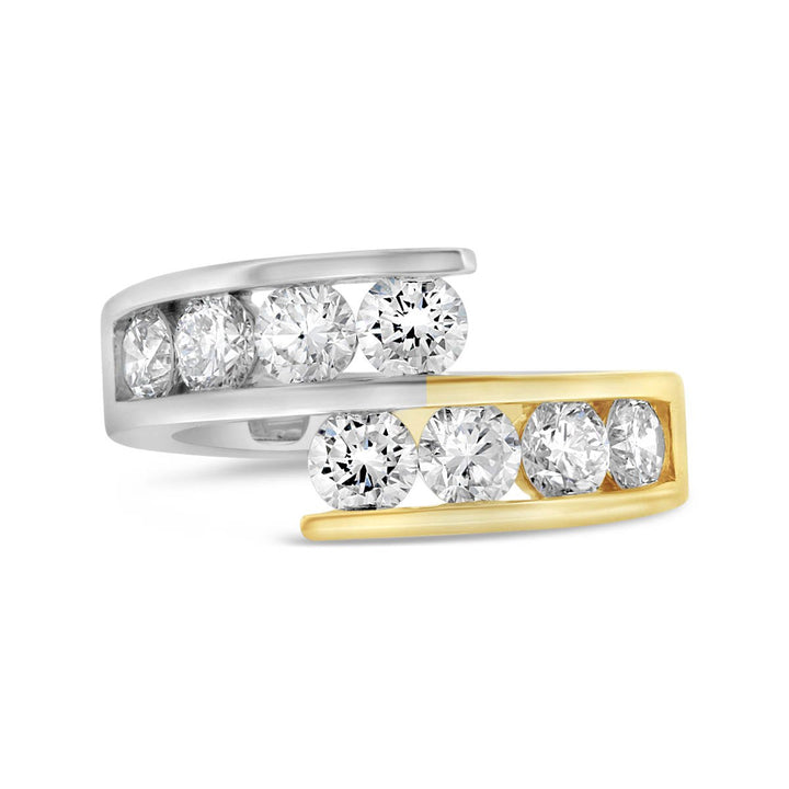 Bypass Channel Set Lab Grown Round Diamond Fashion Ring
