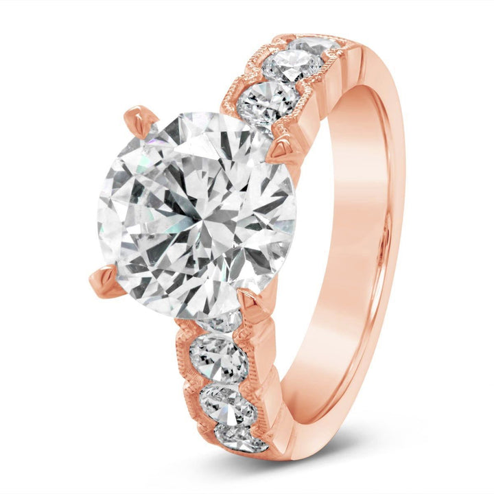 Wide Band Engagement Ring with Milgrain Finish - YJC3494R