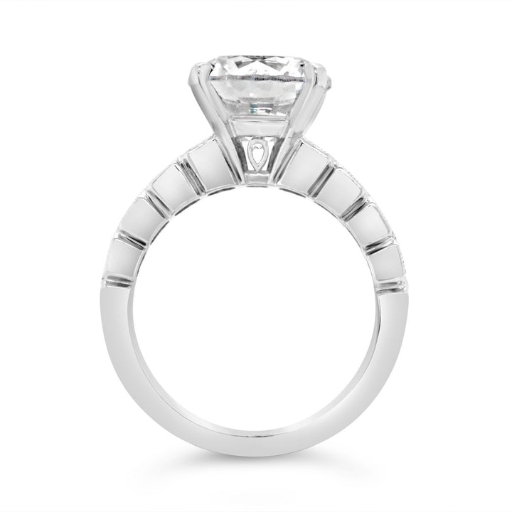 Wide Band Engagement Ring with Milgrain Finish - YJC3494R