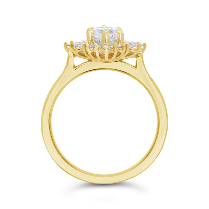 Diamond Burst Halo Solitaire Engagement Ring - 127160-MRQ