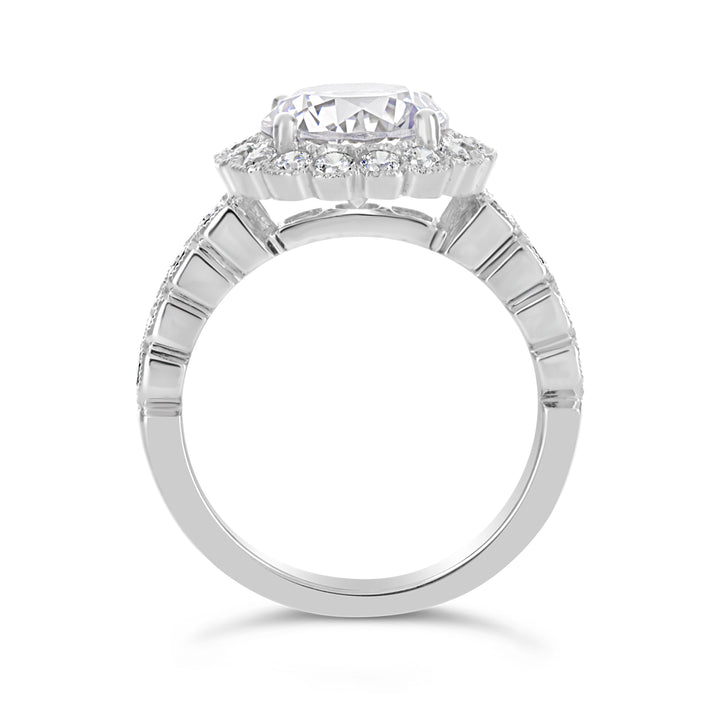 Vintage Style Diamond Halo Engagement Ring - The Diamond Guys