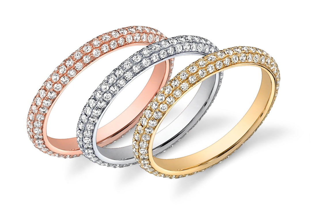 Set A Set of Three Micro Pave Bands - RR6582 - The Diamond Guys