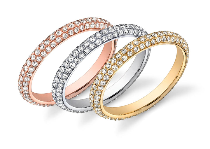 Set A Set of Three Micro Pave Bands - RR6582 - The Diamond Guys