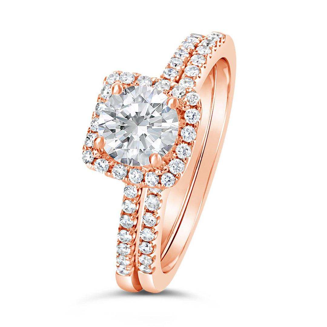 Diamond Halo Wedding Set - GR7039