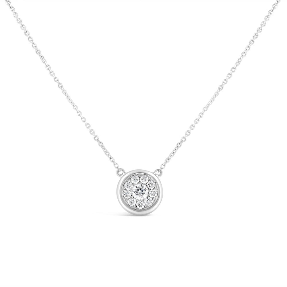 Illusion Set Solitaire Diamond Necklace - The Diamond Guys