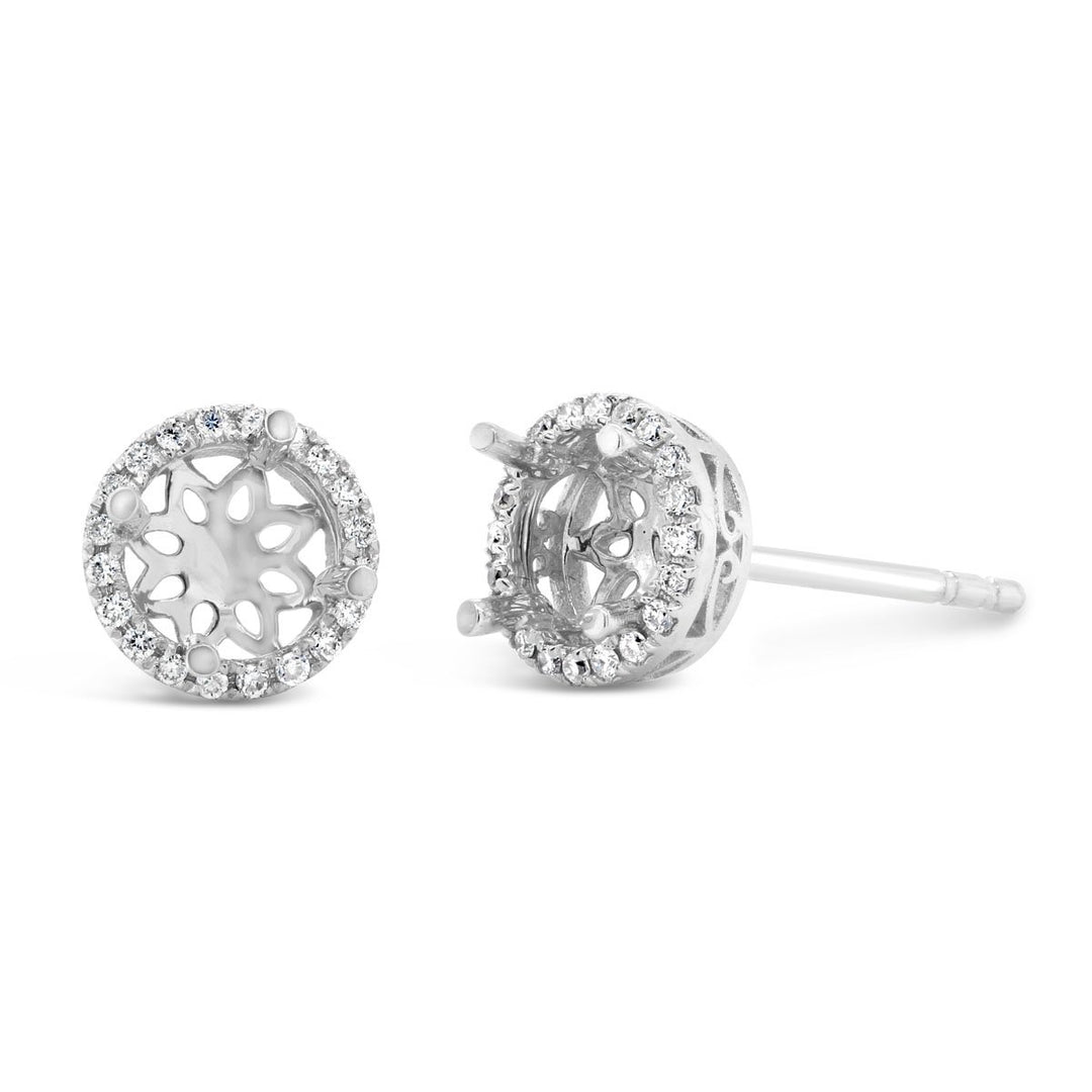 White Gold Semi-mount Diamond Earrings - YJM4843E - The Diamond Guys