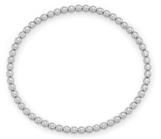 White Gold Stretch Bead Fashion Bracelet - 14GESO3W - The Diamond Guys