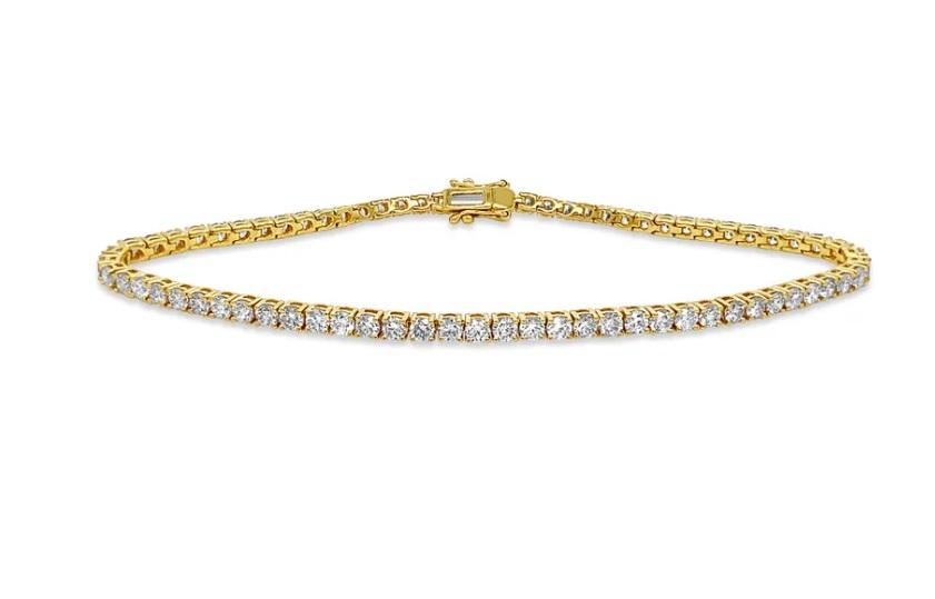 Yellow Gold Diamond Tennis Bracelet - GSB01076 - The Diamond Guys