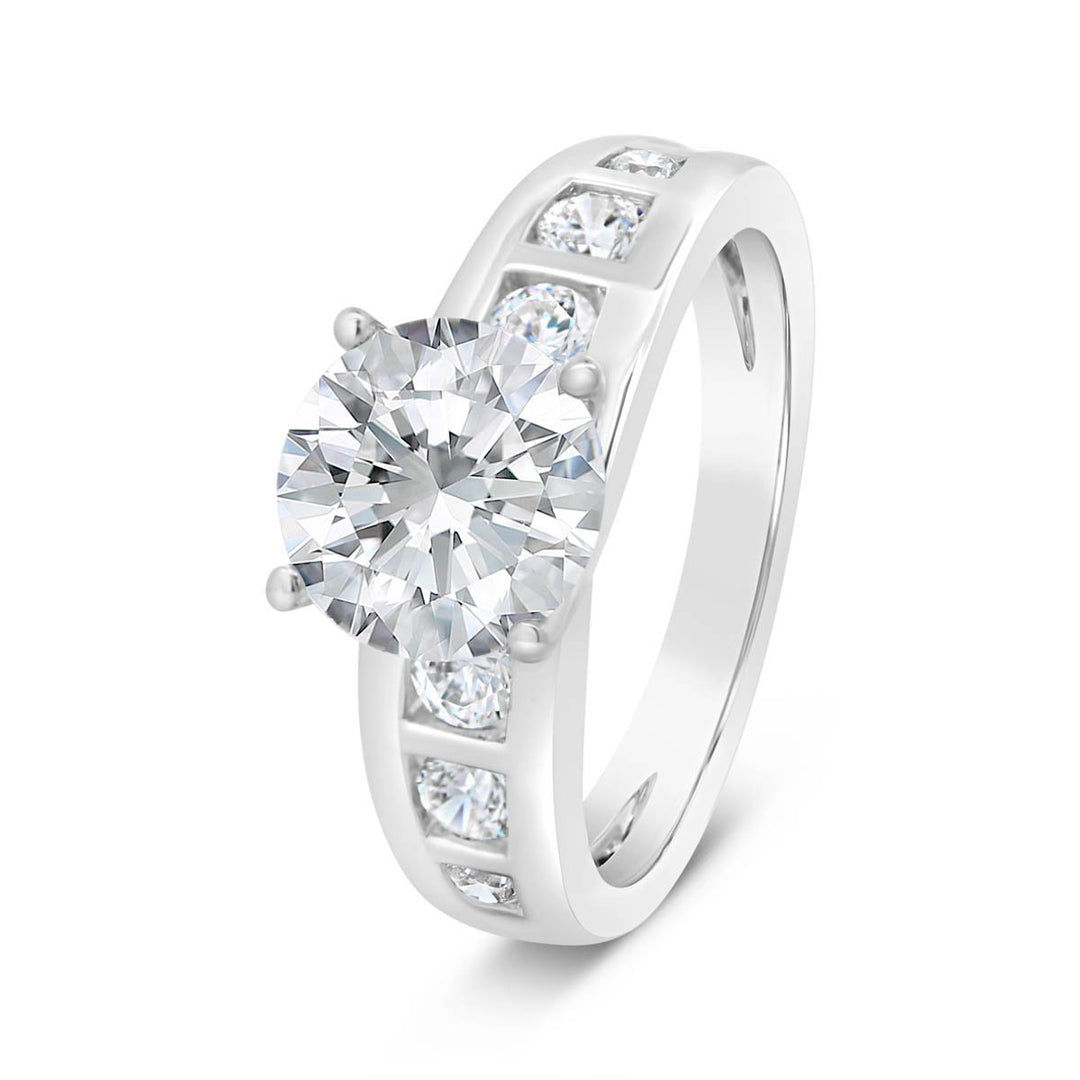 Wide Band Tension set Diamond Engagement Ring - YJC6012R - The Diamond Guys