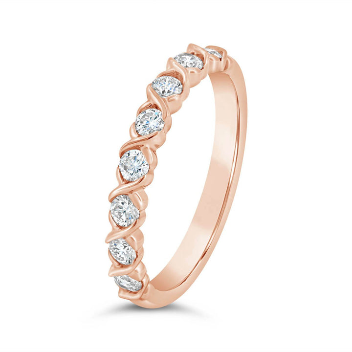 Half Bezel Set Diamond Band