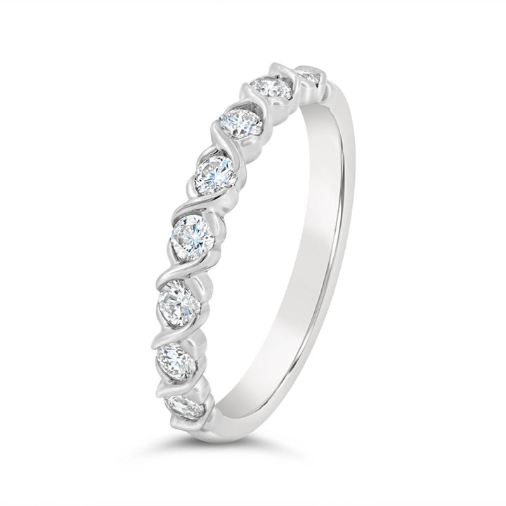 Half Bezel Set Diamond Band