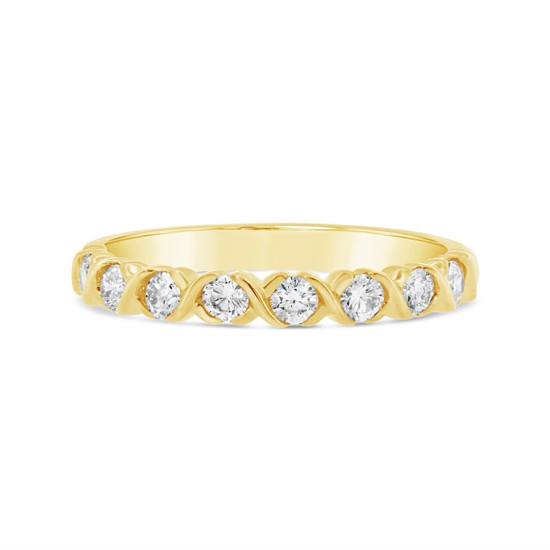 Half Bezel Set Diamond Band