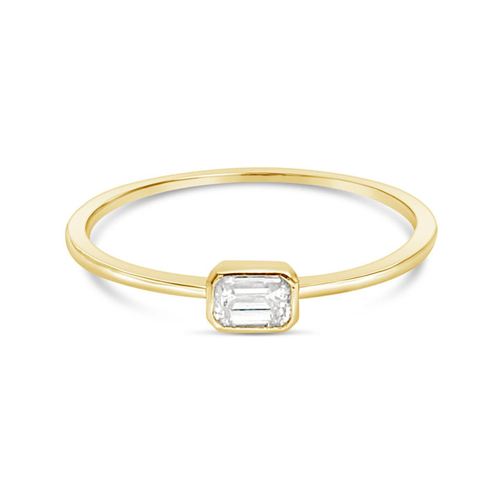 Yellow Gold Bezel Set Solitaire Diamond Ring - HKR00488B