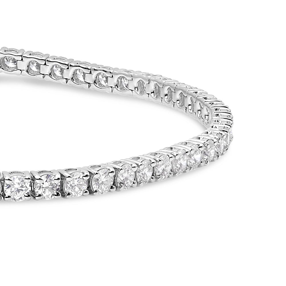 White Gold 4.43 ctw 18K Diamond Tennis BraceletHalf-Bezel - HB-4.43CT - The Diamond Guys