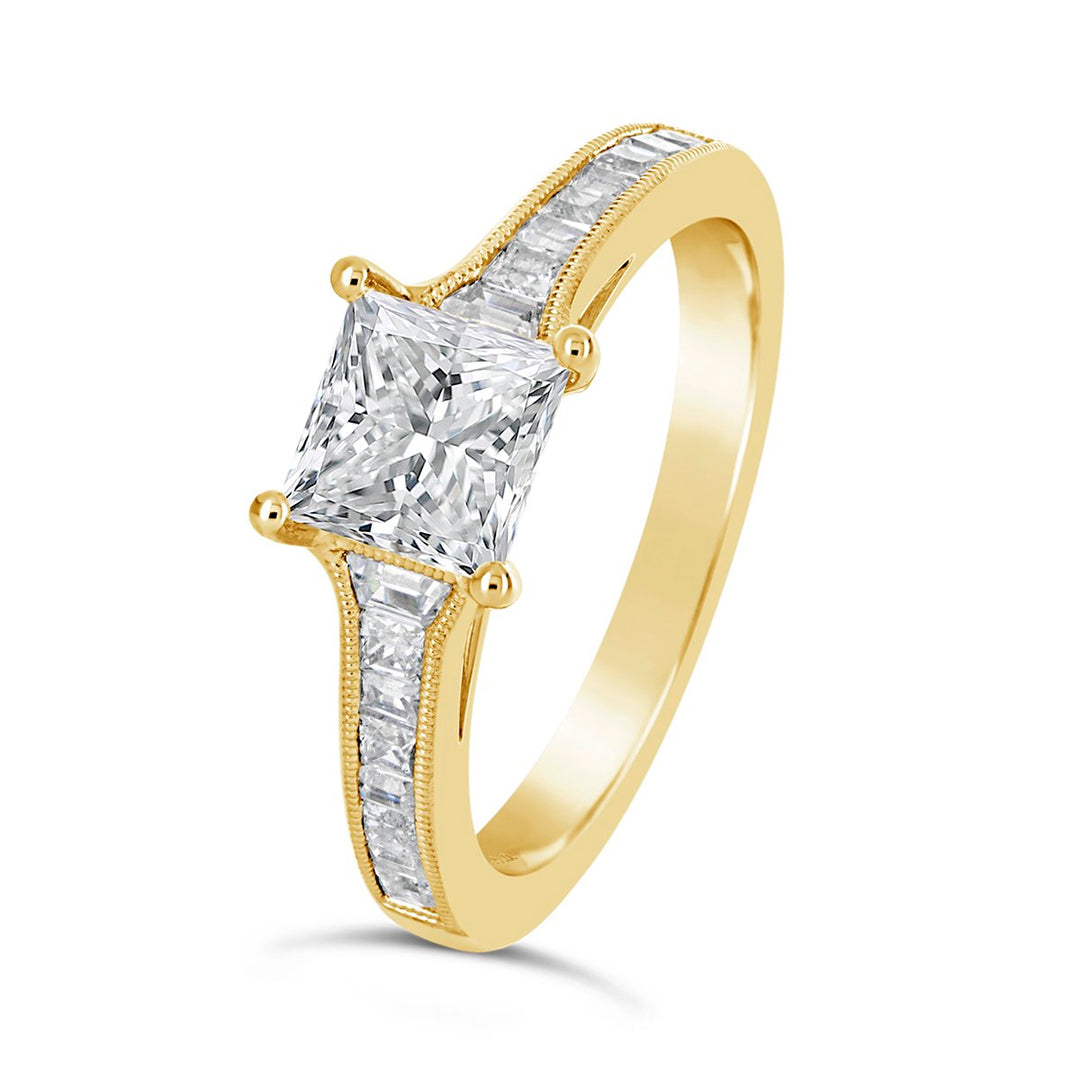 Modern Channel Set Diamond Engagement Ring - ACB138