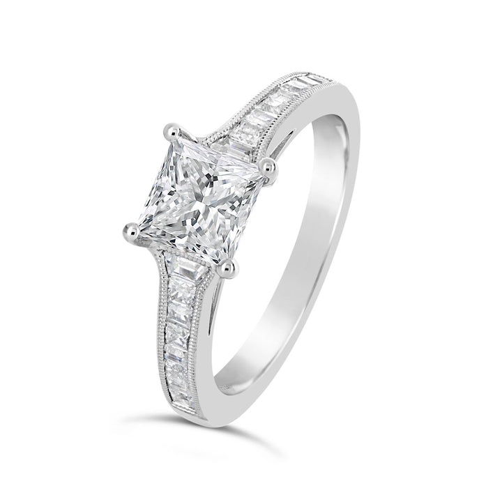 Modern Channel Set Diamond Engagement Ring - ACB138
