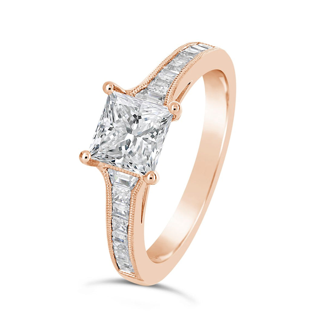 Modern Channel Set Diamond Engagement Ring