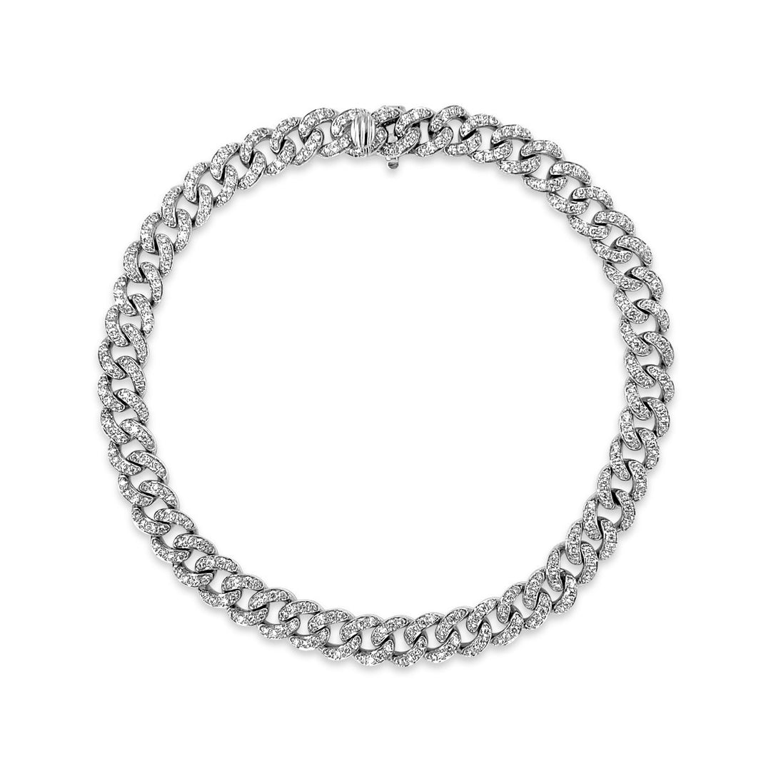 White Gold Diamond Curblink Bracelet - GSB01036 - The Diamond Guys