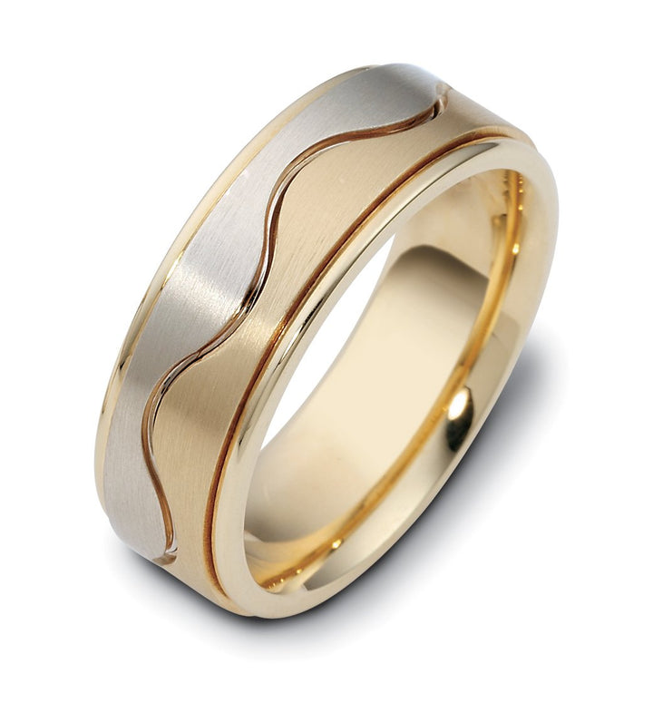 Men's Two Tone Gold 6mm Wide Wedding Band - 1795