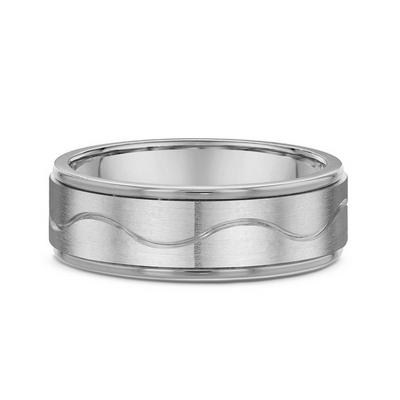 Men's Two Tone Gold 6mm Wide Wedding Band - 1795